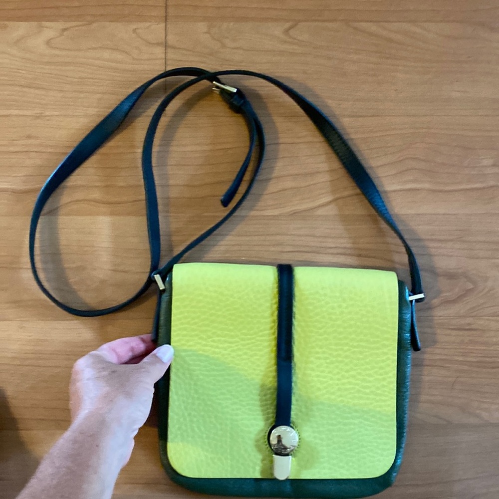 Furla leather green crossbody bag.